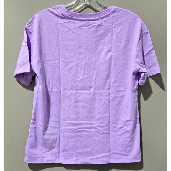 Art Class Girls' Night Garden Floral Print Oversized SS Purple Tee - Large 10/12 - Picture 3 of 6